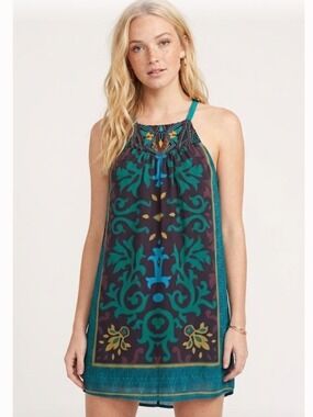 Anthropologie One September Del Mar Beaded Halter Dress - Size SP